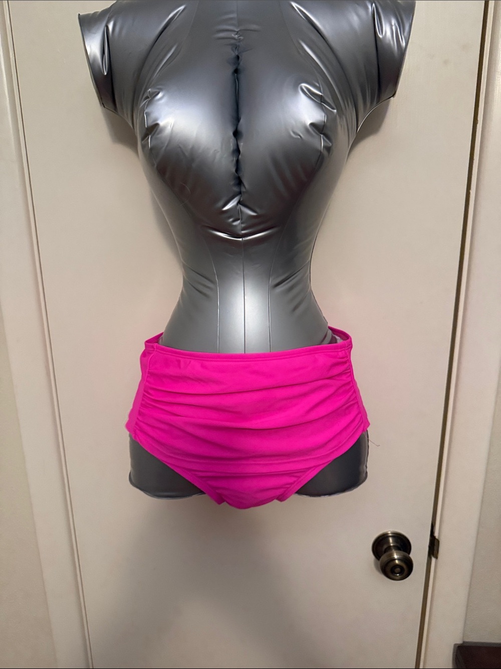 H2O High-Waist Ruched Swim Bottoms ONLY in Hot Pink Size Medium